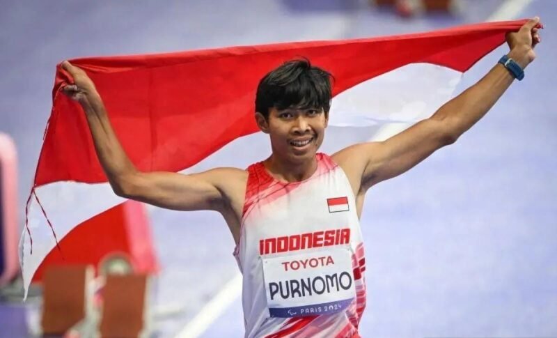 Sprinter para atletik Indonesia Saptoyogo Purnomo target best time sebelas koma satu nol detik nomor seratus meter T tiga tujuh demi pertahankan tiga emas di Asian Para Games Aichi Nagoya 2026.