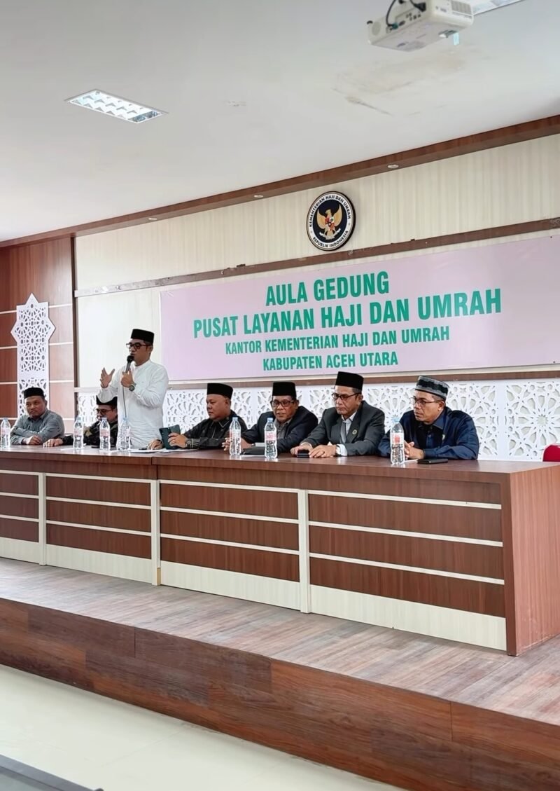 Kadisdik Dayah Aceh Muhsin Thahir hadiri rapat persiapan pelantikan PD Al Washliyah Aceh Utara di Aula Kemenhaj Aceh Utara, Kamis 10/9/2026.
